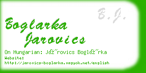 boglarka jarovics business card